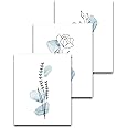 HesenDot Unframed Blue Botanical Wall Art Set of 3,30x40cm Boho Wall Art Decor,Abstract Floral Prints,Real Quality Canvas Paintings Posters Decoration in Bathroom,Living Room,Bedroom