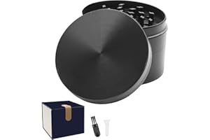 LIANGDING Grinder di Spezie, Grinder Metallo, 2.5”(63mm) Grinder per Spezie, Caffè, Erbe con Setaccio per Polline, con Scatola Regalo per Uomini Donna Natale San Valentino Compleanno (Nero)