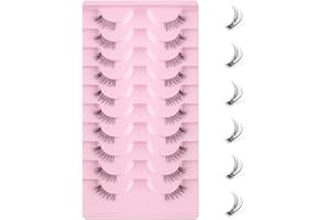 Oreola Half Lashes Wispy Clear Band Pestañas Aspecto natural 10 pares de pestañas de esquina ligeras Pestañas de ojo de gato suaves hechas a mano Pestañas de visón de imitación reutilizables
