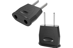 2 Pièces Adaptateur Prise USA de Voyage, Tixlux Adaptateur de Voyage Prise France/Allemagne/Europe vers USA amérique/uS/Chine, Japon Canada, Mexique (Noir)