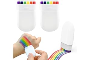 dellyy Regenbogen Schminke Gesichtsfarbe 2 Stück , Regenbogen Schminke, Regenbogen Kinderschminke Stifte, Pride Flagge Schminke, Schminkzubehör für Partys(6 Farben)