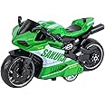 LabDip Kids Motorbike Toy Motorbike Highly Simulation Motorbike Model Pull-Back Vehicle Toy Model Motorbike PVC Street Machine Kids Toy Gift Set 3 Years + Green