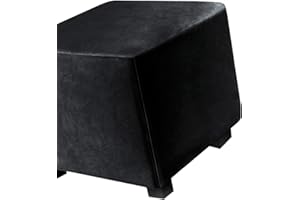 ILIEMAO Hockerbezug Quadratisch 45cm/50cm/65cm Ottomane Bezug Quadratisch Bezug Hocker Quadratisch Hocker überzug Schonbezug Bezug für Fußhocker Stretch Ottomane Abdeckung Hockerabdeckung(Color:Black,Size:40x