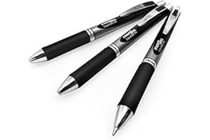 Pentel Energel BL80 Lot de 3 stylos à bille rétractables à encre gel liquide Noir 1,0 mm