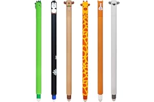 FYJCXCMP Radierbarer Gelschreiber, Kugel am Ende zum,Set mit 6 radierbaren Gelstiften, 0.5mm Cartoon Löschbarer Stift Löschbaren Gelstiften für Kinder Studenten Schule Büro
