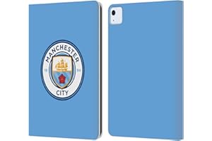 Head Case Designs Officially Licensed Manchester City Man City FC Blue Full Colour Badge Leather Wallet Case Compatible With Apple iPad Air 11 2020/2022/2024/2025