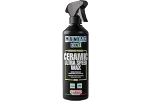 MANIAC LINE MAFRA Ma-Fra, Maniac Car Detailing Line,Formato 1L, Ceramic Ultra Speed Wax, Cera Premium Spray Sigillante Idrofobica con Polimeri Ceramici SiO2 per Carrozzeria Auto, Crea Scudo Protettivo Autopulente
