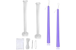 MILIVIXAY 2pcs Taper Candle Molds -Height: 9.84 inch,Top Diameter:0.50 inch,Bottom Diameter:0.87 inch-30 ft. of Wick,a Lead Wire and 2pcs Wick Clips Included as a Gift