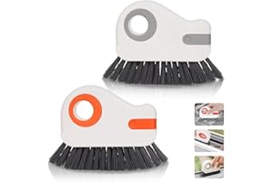 SoeUyd 2 Pièce Brosse Nettoyage, Brosse de Nettoyage de Rainure, Brosse de Nettoyage de Rainures 2 en 1, Idéal pour Nettoyer Les Rails de Fenêtres, Les Rails de Portes Coulissantes et Autres Fissures