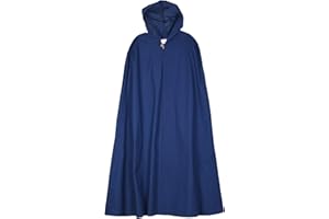 Battle-Merchant - Mantello medievale con cappuccio - per costume vichingo o giochi di ruolo dal vivo (LARP) - uomo/donna - taglia unica