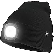 LED Beanie Hat With Light - Rechargeable Headlamp Beanie For Men & Women, Hands Free Light For Camping & Outdoor Activities