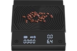 Black Mirror Basic 2, Balanza para café TIMEMORE con temporizador, control de flujo, precisión de 0.1g, temporizador automático, capacidad de 2000g, negro