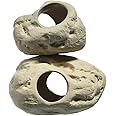 ALEGI Aquarium Decoration Rock Caves, Betta Fish Tank Accessories Hideout, Cichlid Stackable Cave Hiding (Small & Medium)