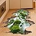 Produktbild 3D-grün-Streams Boden dekorativer Wandaufkleber Malerei Tapete Wohnzimmer TV Bad PVC-Aufkleber (50 * 70cm)