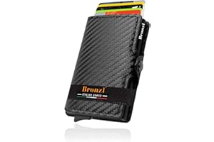 Bronzi® Portafoglio Uomo Slim Piccolo | Portacarte Uomo Donna Portatessere Porta Carte Di Credito | Portafogli Mini Protezione RFID con Portamonete | Box Regalo - Brand Italiano