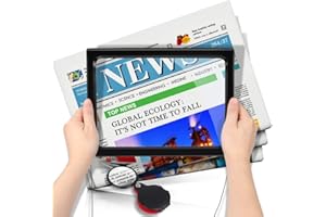 Lente per Lettura con Luce LED, DIAOCARE Plastica Lente di Ingrandimento Rettangolare Grande – A4 rettangolare con 4 LED Lente di Ingrandimento per Libro, Cucito, Riviste, Anziani,Gioielli, Carte