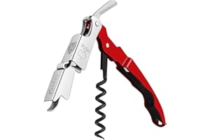 CORKAS Cavatappi Professionali Apribottiglie, Cavatappi da Sommelier, Coltello da sommelier, Cavatappi per Camerieri Apri Bottiglia Accessori del Vino e Regali (Rosso)