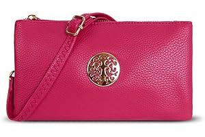 Craze London Women's Small Clutch Bag Cross Body Shoulder Bag with Wristlet Long Cross Shoulder Adjustable Strap