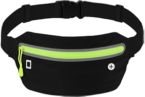 Peginmol Laufgürtel für Handy, Lauftasche Jogging wasserdichte, Hüfttasche für Running mit Reflektierende Streifen, Sportgürtel Running Belt zum Joggen, Fitness, für Fast Alle Smartphones, Schwarz