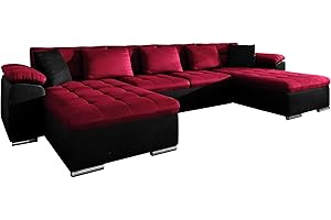 Mirjan24 Divano angolare Wicenza! Design Big Sofa angolare con funzione sonno, paesaggio abitativo, a forma di U, ampia scelta di colori (Kronos 07 + Kronos 02 + Kronos 07)