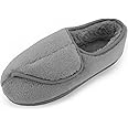 Git-up Ladies Diabetic Slippers Arthritis Edema Memory Foam Adjustable Closed Toe Swollen Feet Slippers Comfortable House Indoor Outdoor Shoes with Rubber Sole, Gray UK/4