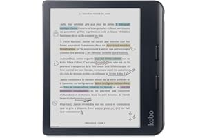 Kobo Libra Colour Black | Liseuse eBook Couleur | Écran Couleur E Ink Kaleido™ 3 sans Reflets de 7" | Option Mode Sombre | Étanche | Livres Audio | 32 Go de Stockage | Noir