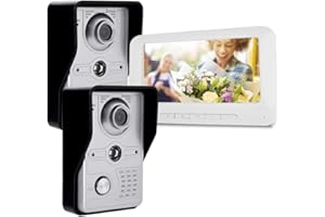 SONEW Video Doorbell Interphone 7 inch Door Phone Kit Security System with IR Night Vision Camera,Electric Lock-Control Function