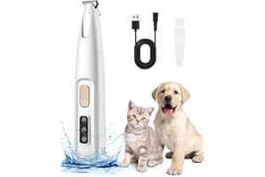 Birshe Tondeuse pour Chien,Tondeuse Chien Tondeuse pour Pattes Silencieuse Tondeuses pour Chiens Toilettage pour Animaux de Compagnie avec Lumière LED Rechargeable par USB Tondeuse pour Chat et Chien