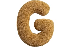 PERZOE A-Z Almohada en Forma de Letra Cojín de sofá Suave Cojín de Tiro Cojín Decorativo Inicial del Alfabeto inglés para Cama Sofá Sofá Decoración de Sala G