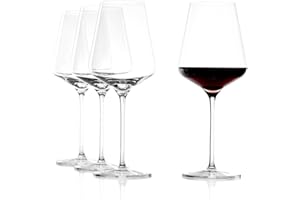 Stölzle Lausitz Verres à Vin Rouge Bordeaux Quatrophil Lot de 6, 645 ml – Verres de Haute Qualité Idéaux pour le Bordeaux – Élégants Verres en Cristal – Résistants au Lave-vaisselle & aux Chocs