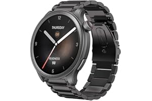 BLUESHAWEU Bleushaweu bransoletka 22 mm, kompatybilna z Amazfit Balance Smartwatch, klasyczny metalowy pasek do Amazfit Balance Smartwatch