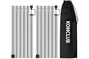 KOMCLUB Pali per Tenda Portatili Pali per Tenda con Pali in Ferro Regolabili Pali per Tenda da Campeggio Telescopici per Tenda da Sole Auto e Tenda a Vela Spiaggia
