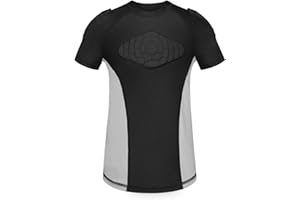 TUOY Breathable Youth Padded Shirt with Chest, Shoulder & Back Pads, Chest Protector Heart Guard Compression Shirt
