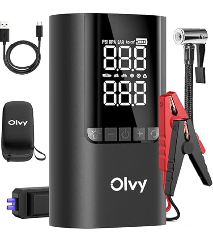 Olvy 2-in-1 Jumpstarter & Powerbank - 1500A Peak, 12V Portable Car Olvy 2-in-1 Jumpstarter & Powerbank - 1500A Peak, 12V Portable Car