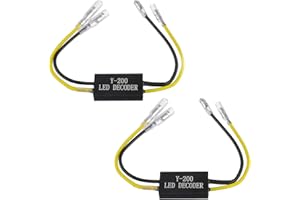 JAMHER 2 Pezzi decoder indicatore LED moto 12 V, Decodificatore resistenza di carico, adattatore flash correzione errore per moto, scooter (10 W 10 Ω)