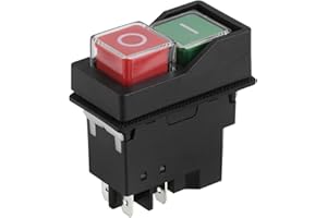 MSMXCS 240V Cement Mixer Switch for Belle Minimix, IP55 Rated On/Off Power Switch Universal Replacement Emergency Stop Button with Brake Function for Electric Cement Mixers Double Pole Cutoff Safety