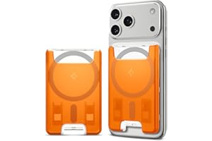 Spigen Classic C1 MagFit Porte-Cartes Magnétique Conçu pour MagSafe Compatible avec Les modèles iPhone 17/16/15/14/13/12 Magsafe Wallet - Tangerine