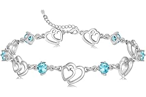 Cosie Lily Bracelet Femme Jour de la Saint - Valentin Bracelet Argent Sterling 925 Coeur Or Réglable Charms Bijoux Cadeau Cadeau Femme Jour de la Mère Diplôme