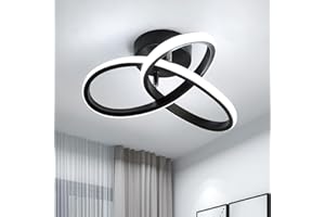 Comely LED Ceiling Lights, 22W 2500LM Modern LED Ceiling Light, 6500K Cool White Light Ceiling Lighting Fixture or Living Room Bedroom Hallway Office (Black)