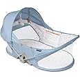 beberoad Portable Baby Bed Travel Bassinet Foldable Infant Crib, Baby Cots Portable Cots for Newborn, Babies, Toddlers with Mattress, Mosquito and Sunshde Net (Blue)