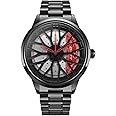 DriftElement Motorsport Men's Rim Watch, Sports car Men's Watch in 3D Star Spoke Design, Custom Designer Watch with Mineral Glass, Quartz Watch