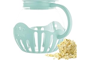 SMILESHINEY Macchina Per Popcorn,Contenitore Per Popcorn Da Microonde,Brocca Popcorn Microonde Ciotola,Contenitore Popcorn Microonde,Popcorn Pentola,Popcorn Barattolo,Teiera Per Popcorn (Blue 2.13L)