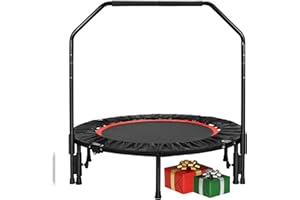 ‎LIFERUN LIFERUN Kleine Trampolin Indoor 101cm, Mini Fitness Trampoline Erwachsene, 150 kg belastbar, mit Verstellbare Haltegriff für Zuhause Cardio-Trampolin-Training