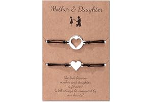 CERSLIMO Mother and Daughter Gifts - 2 Pcs Heart Butterfly Charm Bracelets for Mum and Daughter Gifts, Engraving Bracelets Mothers Day Birthday Christmas Jewellery