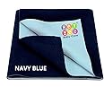 BeyBee Cotton Waterproof Quick Dry Sheet for Baby| Bed Pad Anti-Piling Fleece Extra Absorbent Washable Matress Protector| Baby Bed Protector Sheet for Toddler Children, Small Size, 50X70Cm, Dark Blue
