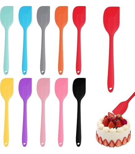 Lot De 5 Spatules En Silicone Résistantes à La Chaleur - 260°C, 21 Cm, Multicolores, Sans Rayures Pour Poêles Antiadhésives