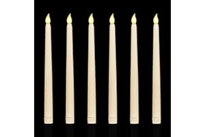Sequpr Velas LED Largas Beige, Velas sin Llama, Velas a Pilas, Velas LED para Navidad Boda Mesa Cumpleaños Fiesta Iglesia Hogar Decoración 6 Piezas