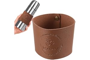 Gomice Funda de café Reutilizable | Funda de Cuero Antideslizante para Botella de Vidrio,Funda para Taza de café, Protector de Taza para Vaso de Agua para el hogar, Escuela, cafetería
