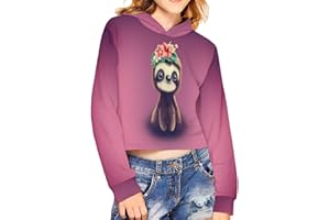 chaqlin Girls Long Sleeve Crop Top Hoddie Cropped Sweatershirts kids cute Hooded Jumpers Sweat Shirt for Age 5-14 Years