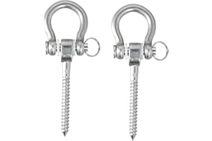 EHUIHUAN 2 Piezas Ganchos Columpio, 180° Gancho Hamaca, Ganchos Oscilantes de Acero Inoxidable, Ganchos de Techo para Columpio Hamacas Asiento de Porche Yoga Saco de Boxeo, Capacidad de 400 kg